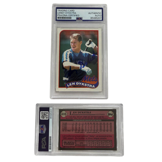 Lenny Dykstra Autographed 1989 Topps #435 PSA Auto Authentic
