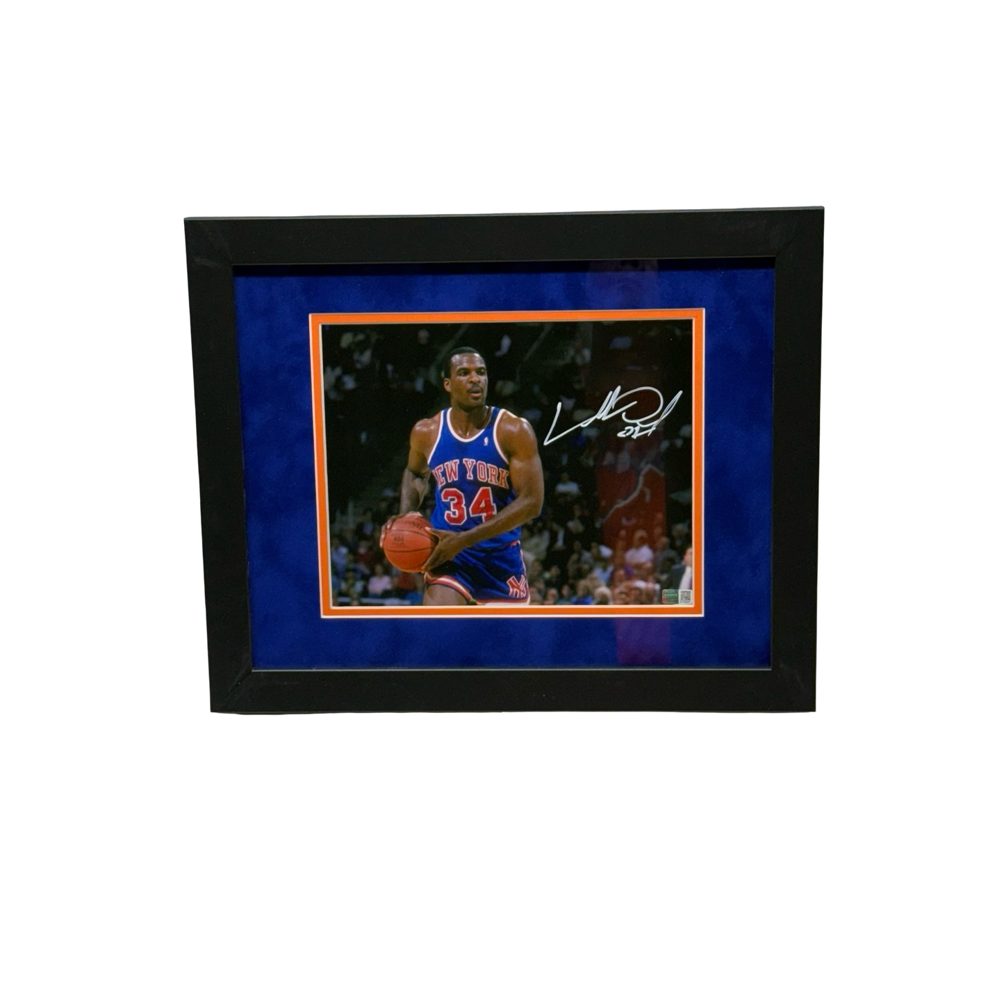 Charles Oakley Autographed New York Knicks Triple Threat 8x10 Steiner CX - Framed
