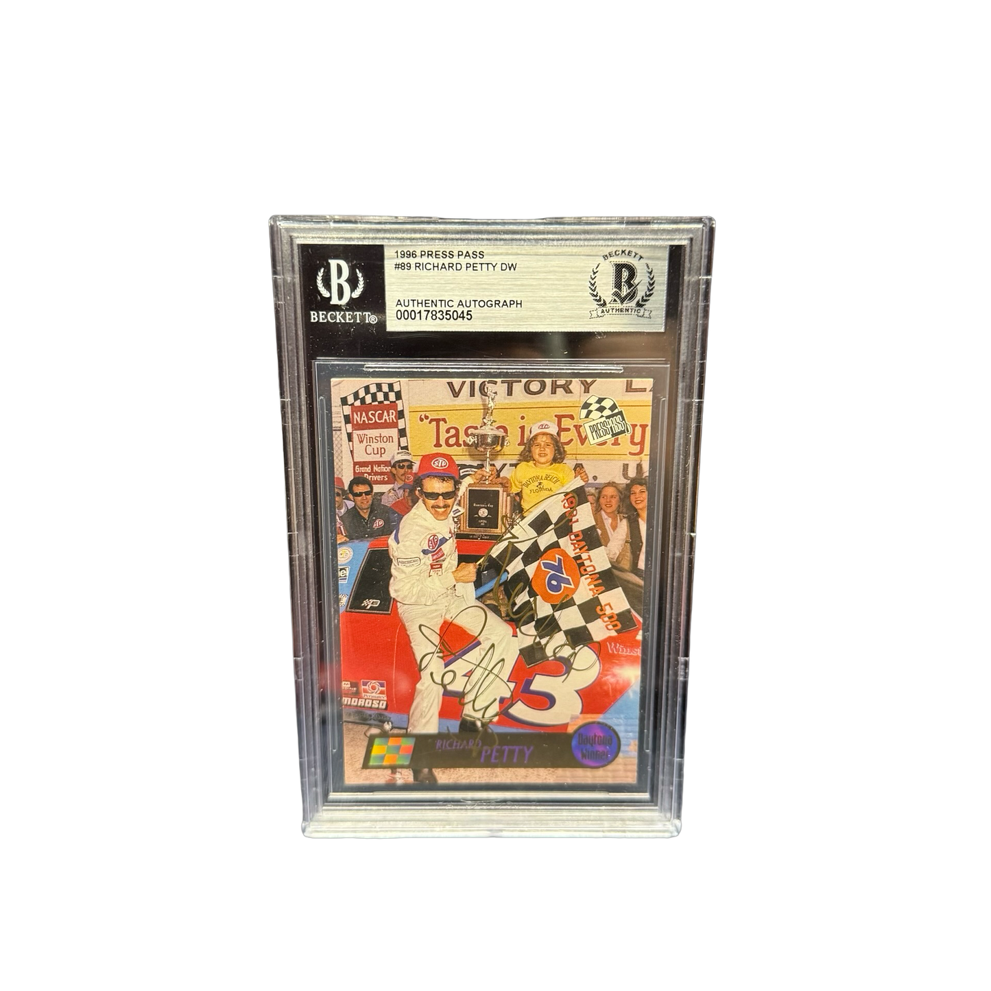 Richard Petty Autographed 1996 Press Pass Racing #99 Beckett