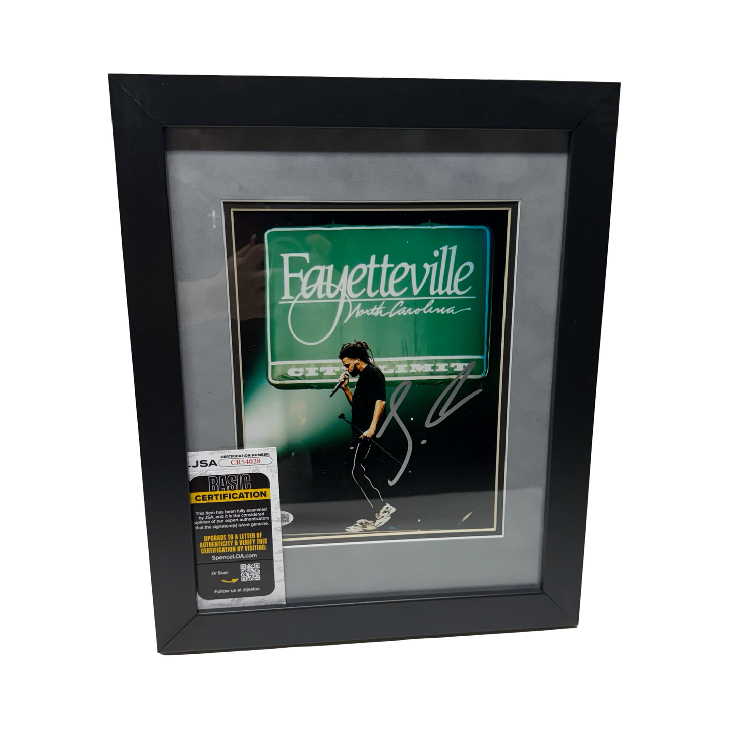 J. Cole Signed 8x10 Grey Framed Fayetteville Photo Autographed Hip-hop Rap JSA COA