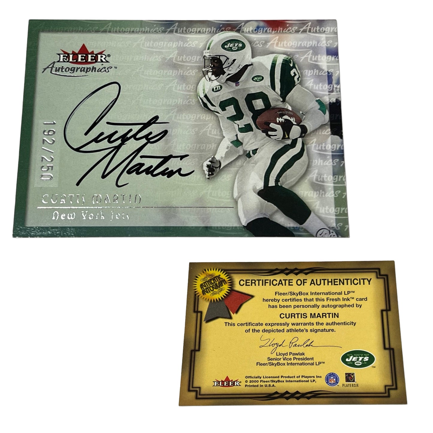 2000 Fleer Autographics Curtis Martin /250