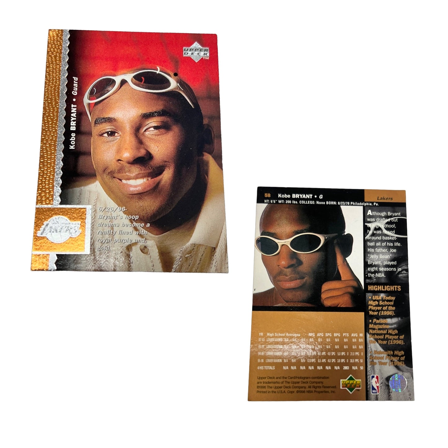 1996-97 Upper Deck Kobe Bryant Rookie RC #58