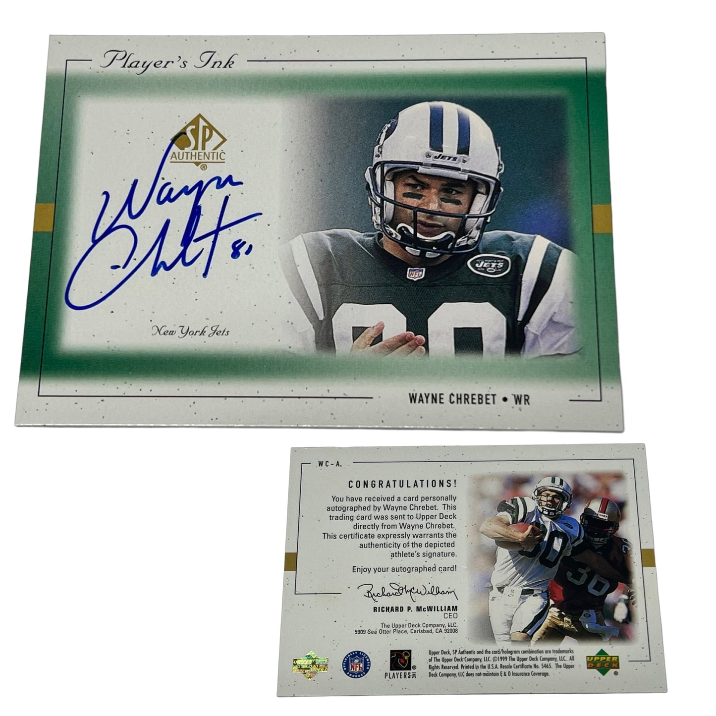 1999 Wayne Chrebet SP Authentic Player's Ink #WC-A