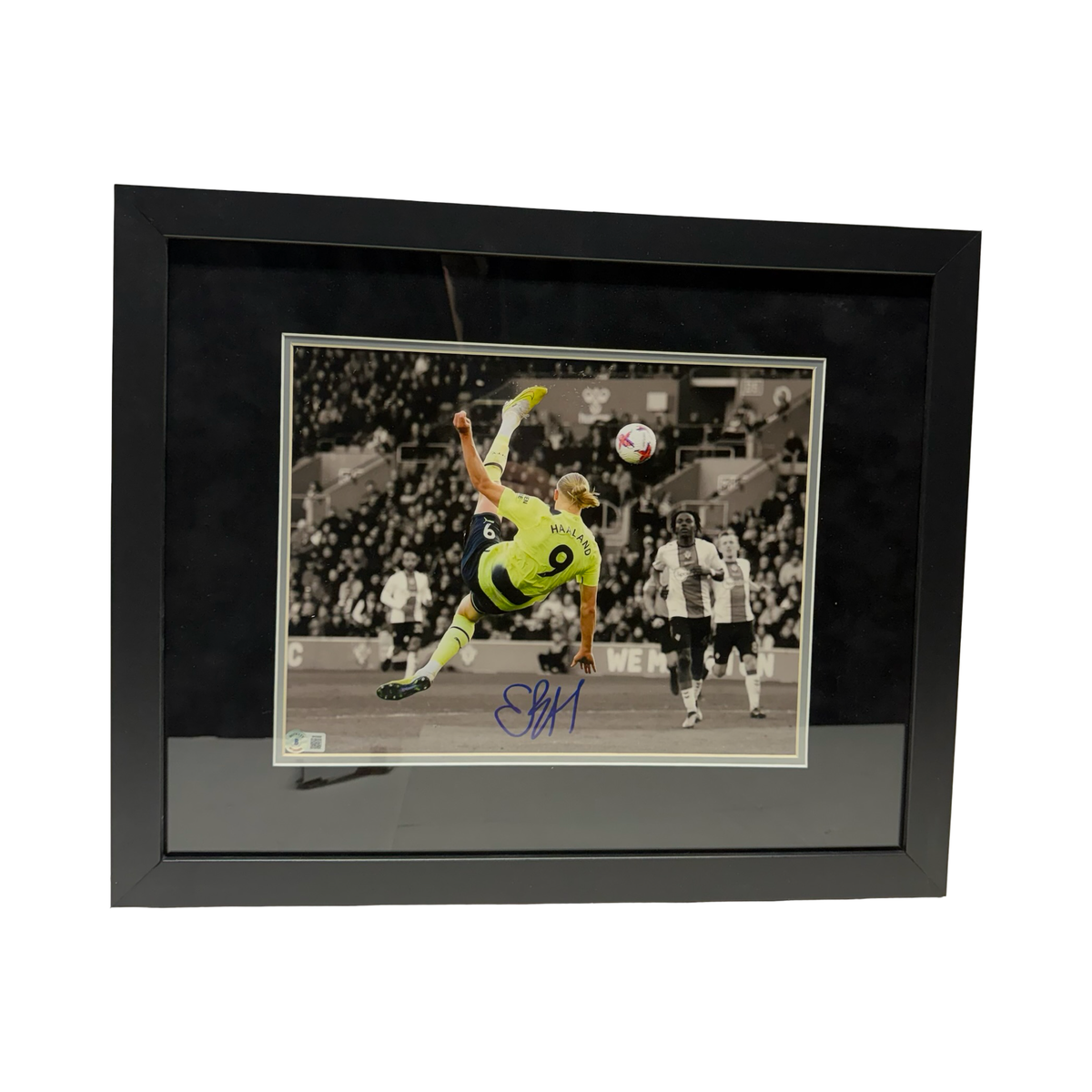 Erling Haaland Autographed Manchester City England Black Framed 11x14 Photo Beckett