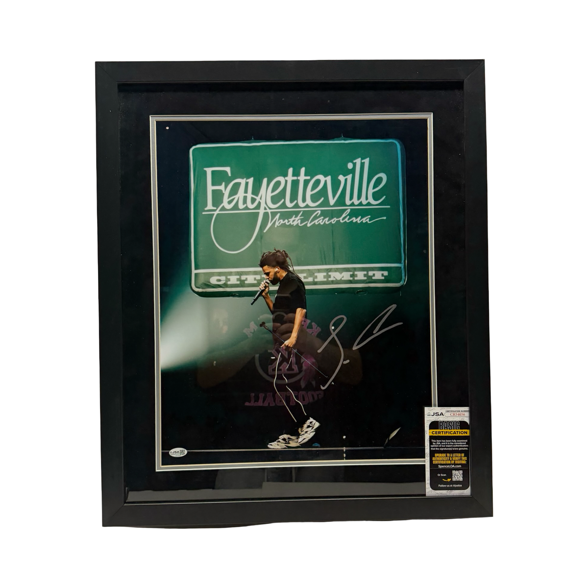 J. Cole Signed 16x20 Black Framed Fayetteville Photo Autographed Hip-hop Rap JSA COA