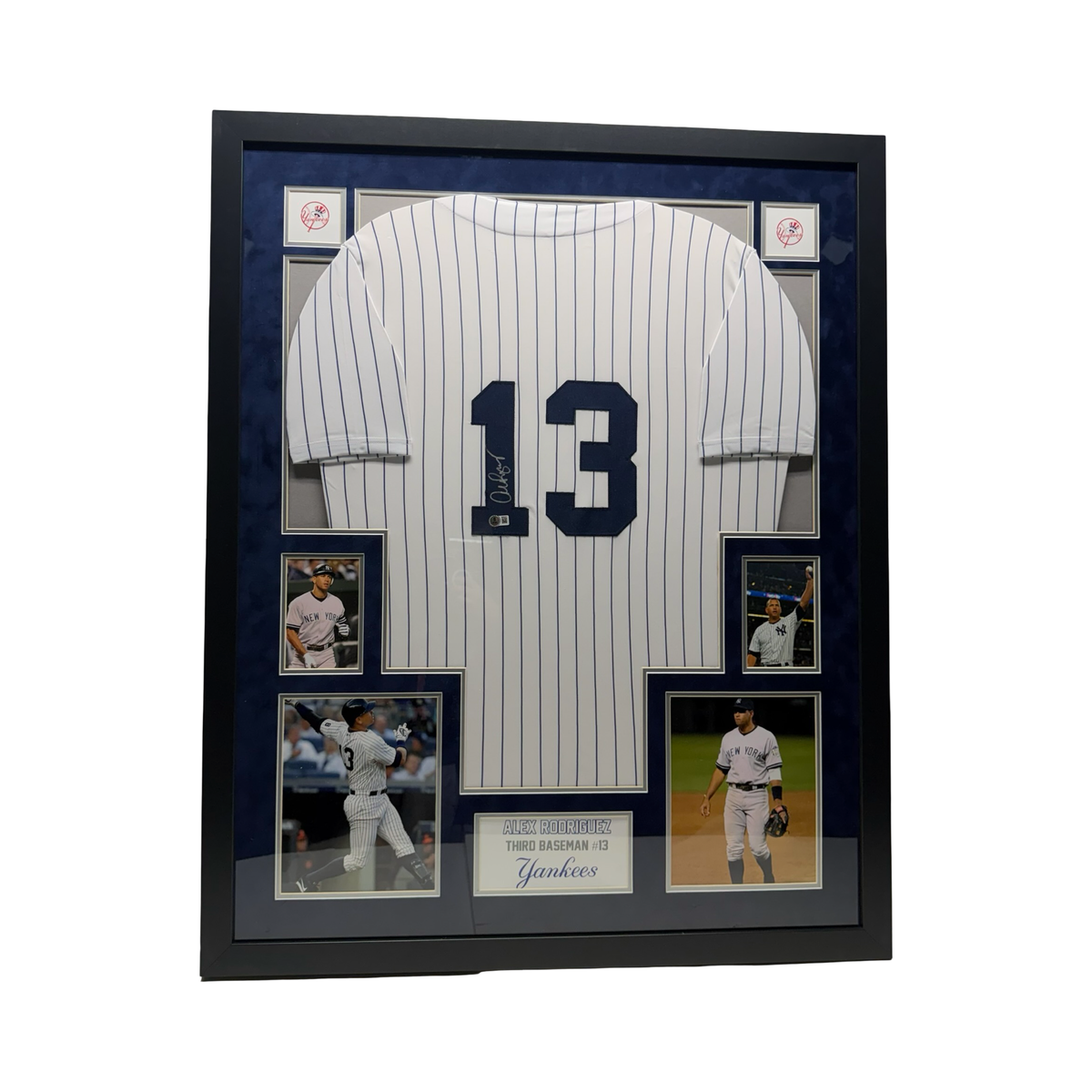 Alex Rodriguez Autographed New York Yankees Jersey Framed Signed Beckett BAS