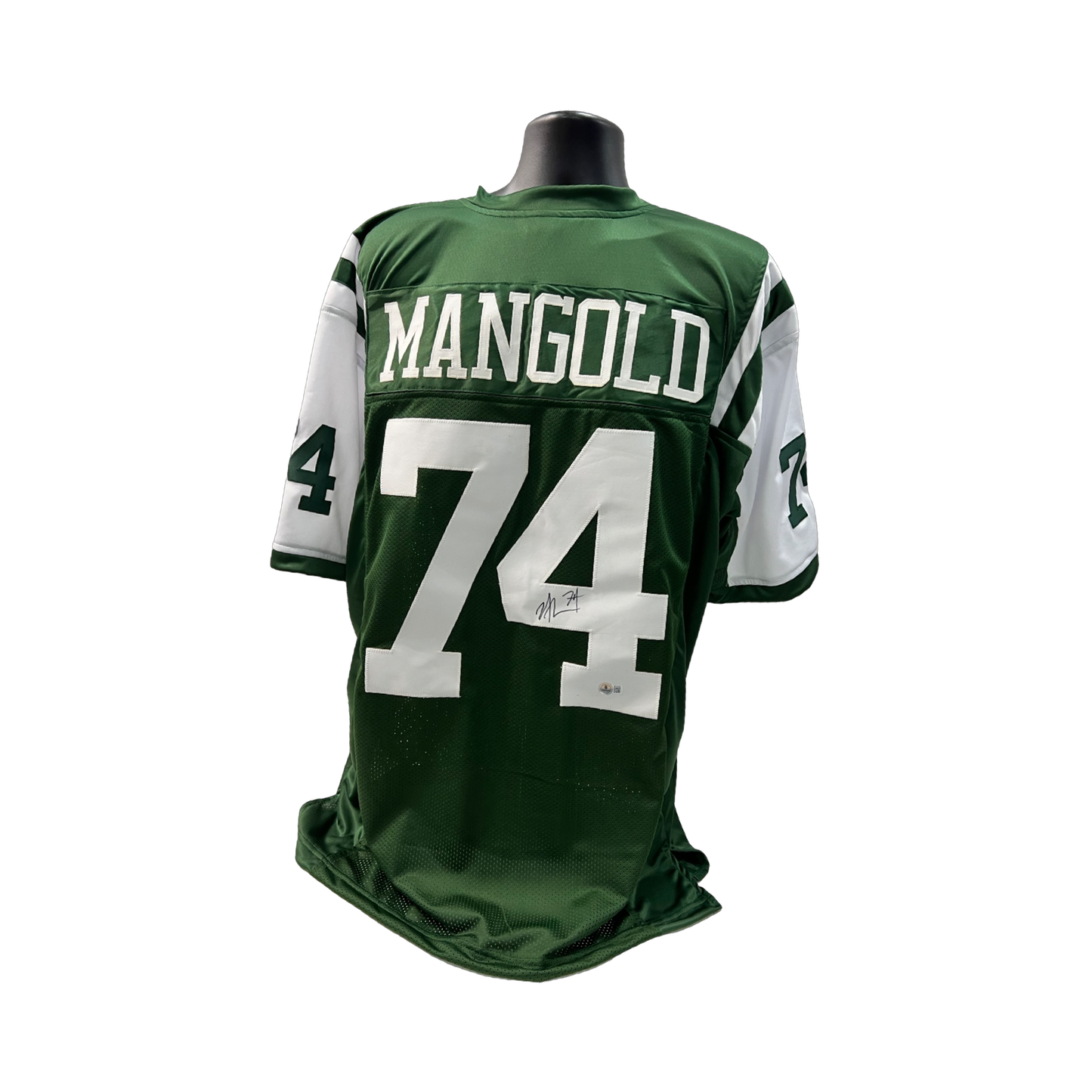 Nick Mangold Autographed New York Jets Green Jersey Beckett