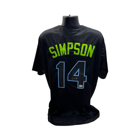 Chandler Simpson Autographed Tampa Bay Rays Black Jersey Beckett