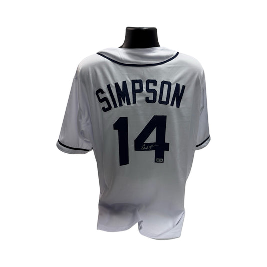 Chandler Simpson Autographed Tampa Bay Rays White Jersey Beckett