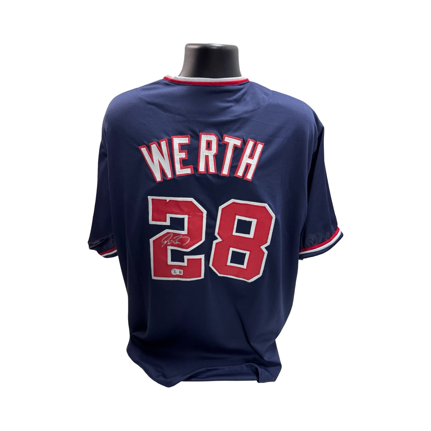 Jayson Werth Autographed Washington Nationals Navy Jersey Beckett