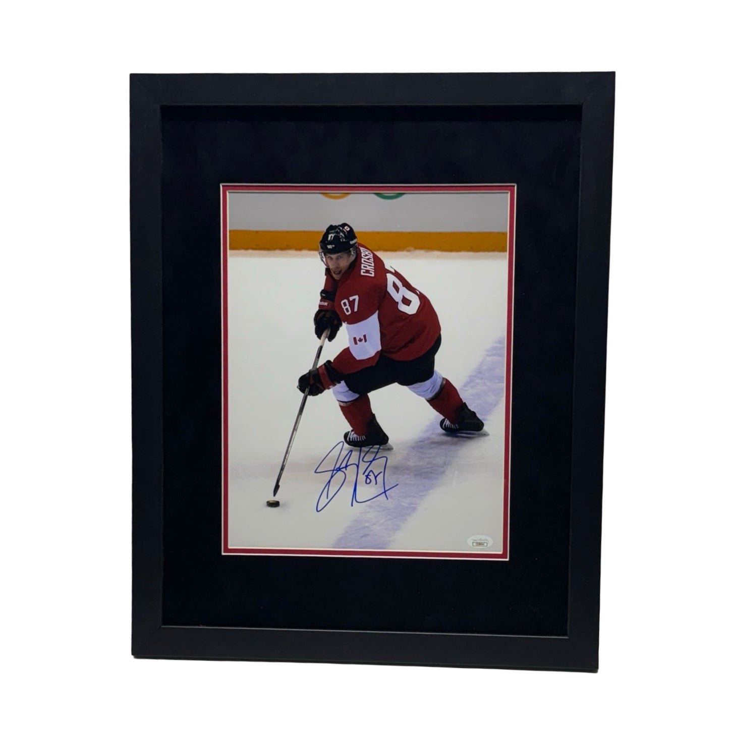 Sidney Crosby Autographed Team Canada Turned Back Vertical 11x14 JSA - Framed
