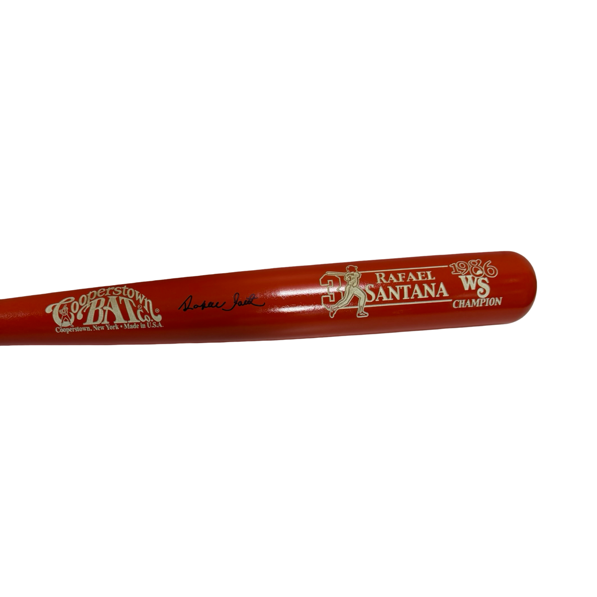 Rafael Santana Orange Barrel Cooperstown Bat 86 Steiner CX