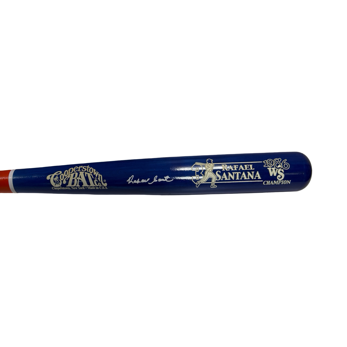Rafael Santana Blue Barrel Cooperstown Bat Steiner CX