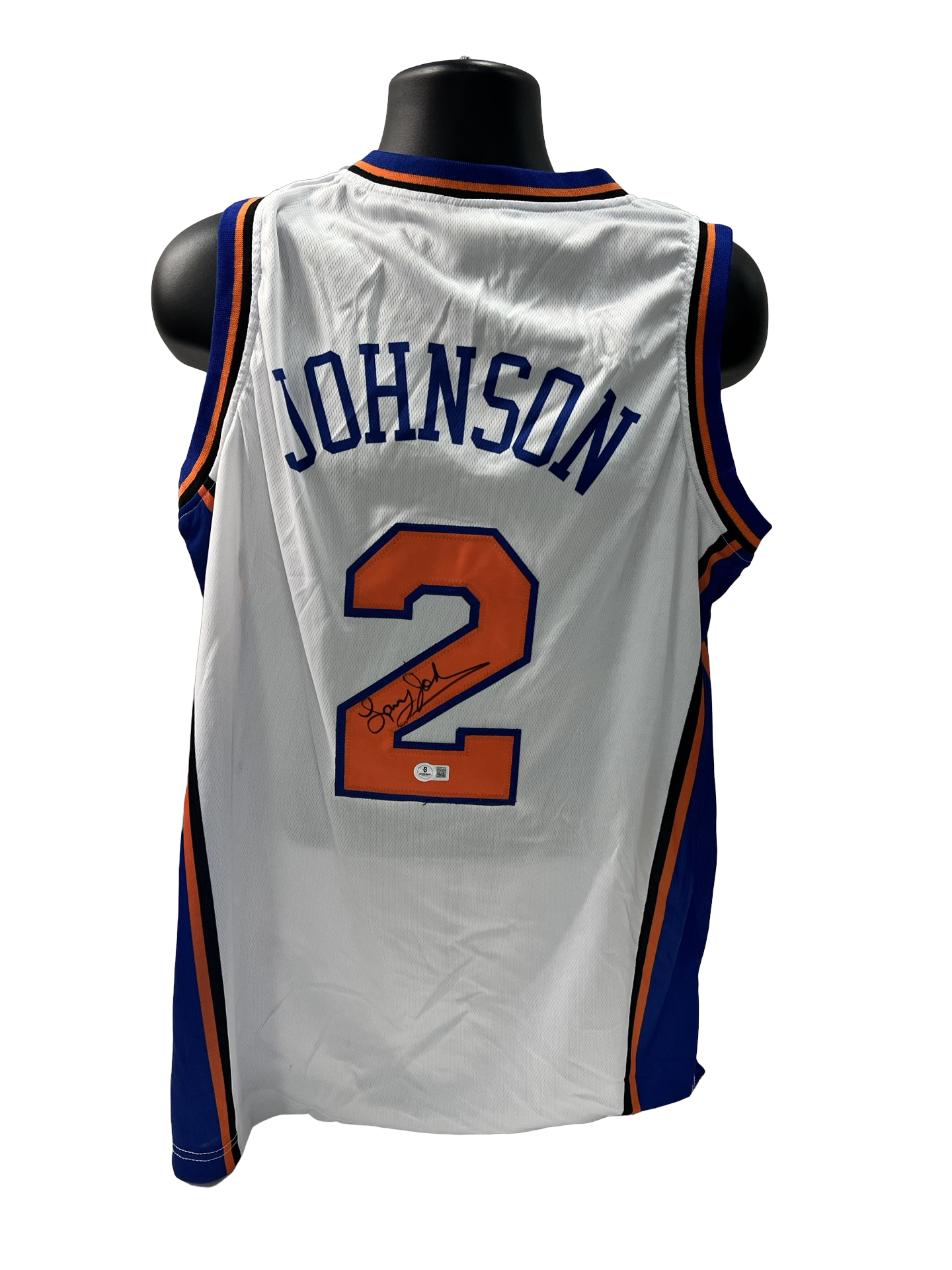 Larry Johnson Autographed New York Knicks White Jersey Beckett
