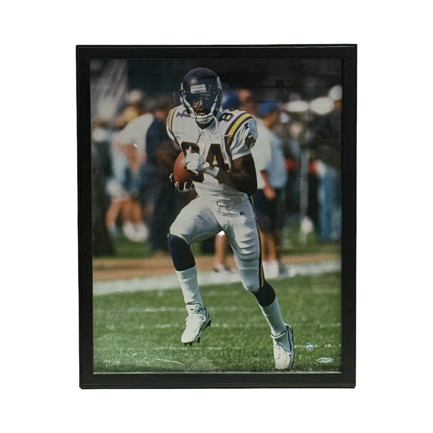 Randy Moss Autographed Minnesota Vikings Running 16x20 Upper Deck - Framed