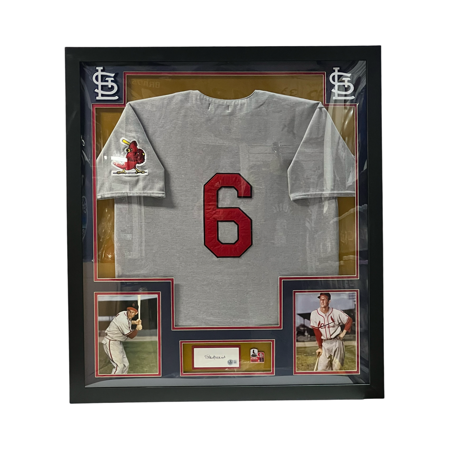Stan Musial Autographed St Louis Cardinals Jersey Framed Beckett