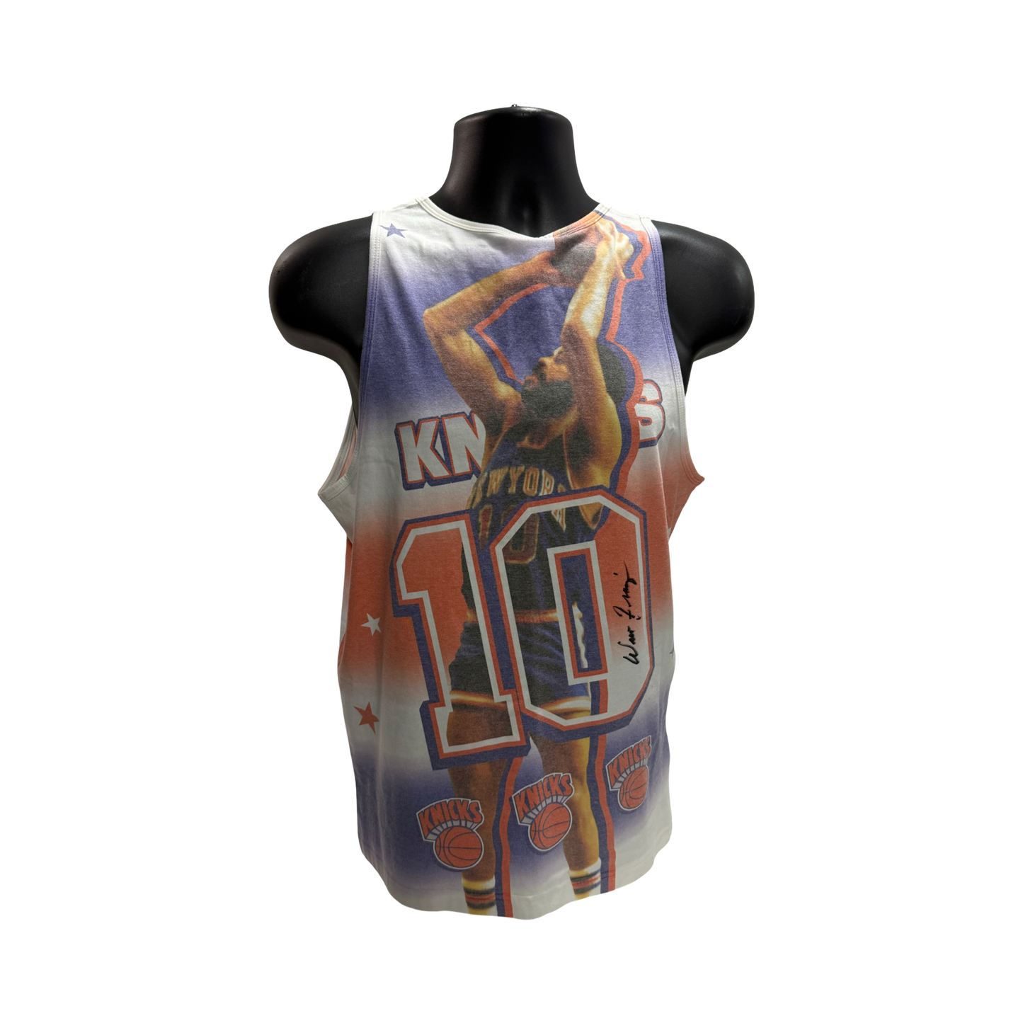 Walt Frazier Autographed Mitchell & Ness Tank Top Beckett