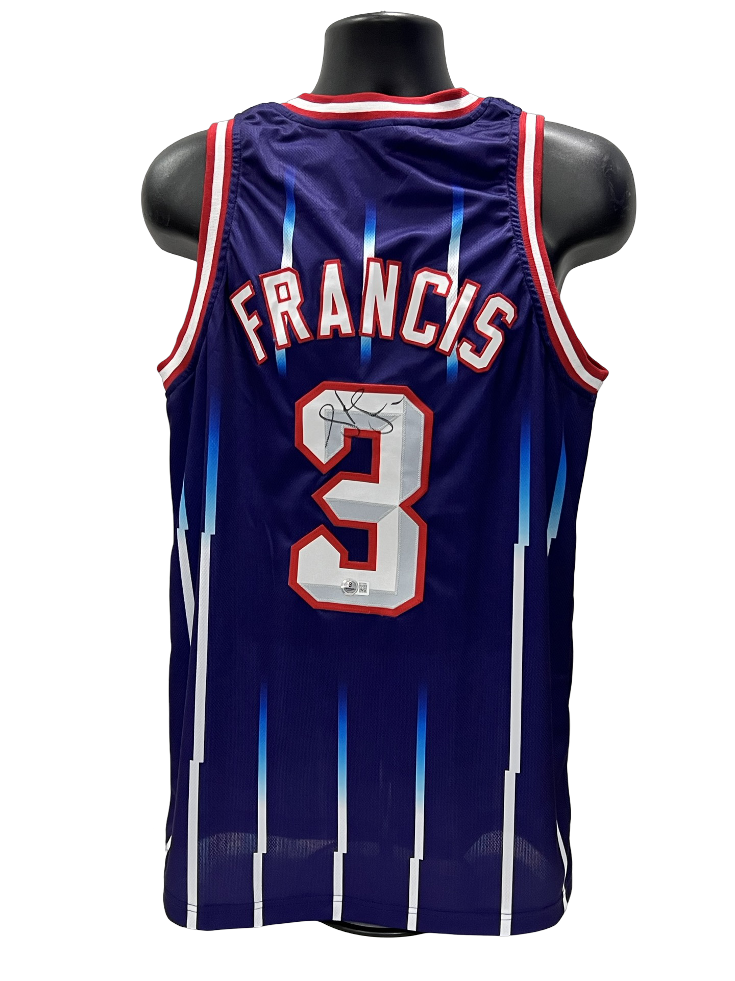 Steve Francis Autographed Houston Rockets Blue Jersey Beckett