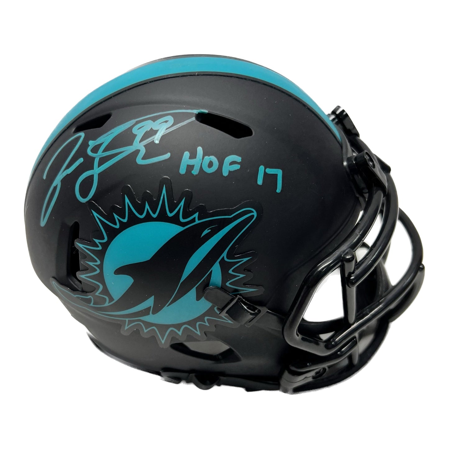 Jason Taylor Autographed Miami Dolphins Eclipse Mini Helmet HOF 17 Inscription JSA