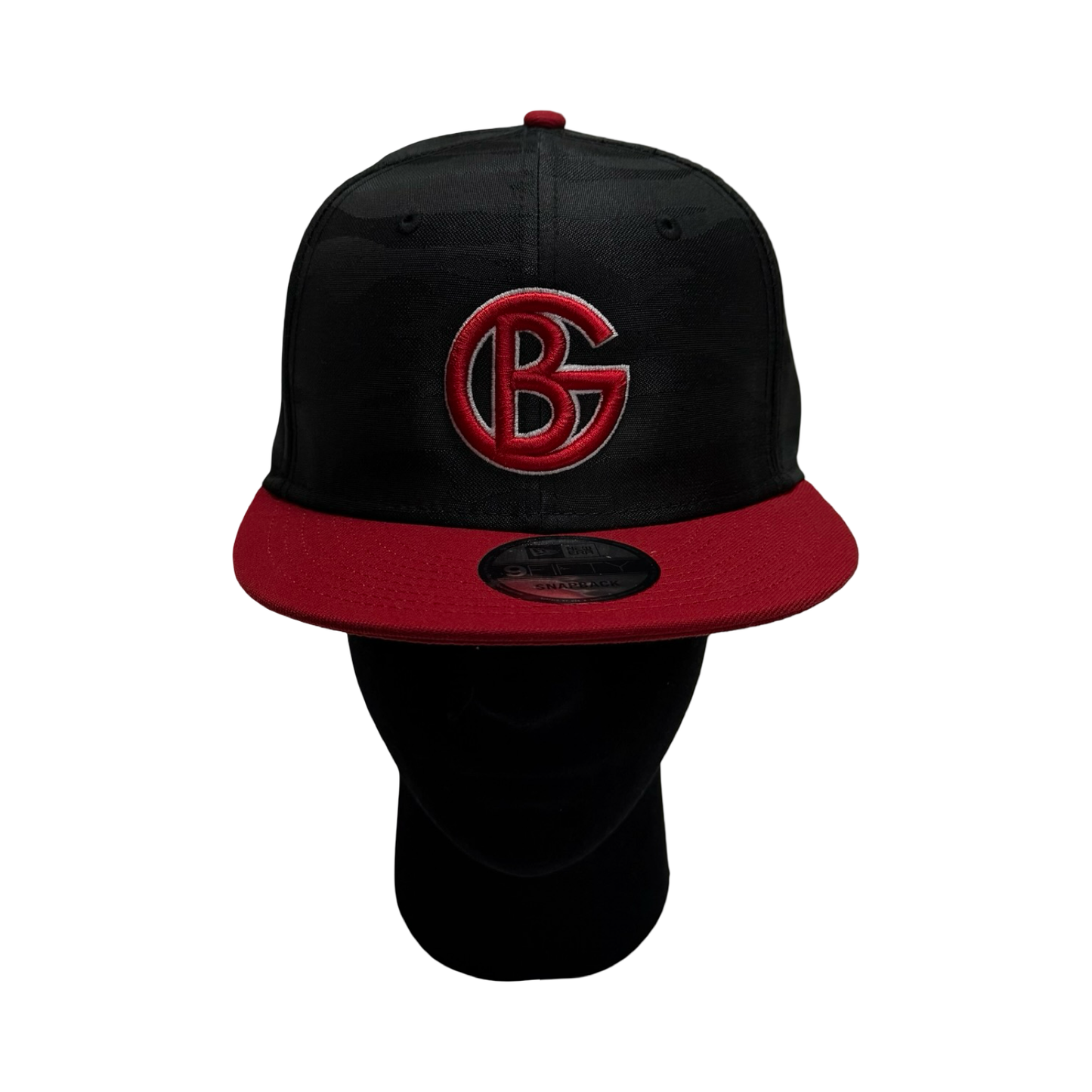 BG Be Great SnapBack Hat - Black Camo/Red Brim