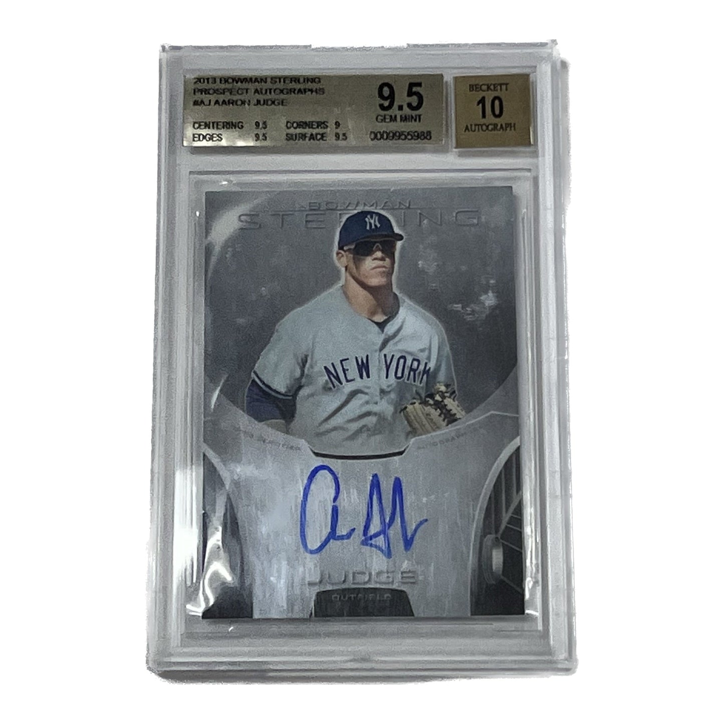 2013 Aaron Judge Bowman Sterling #BSAP-AJ 9.5 GEM MINT 10 AUTO Autographed Beckett