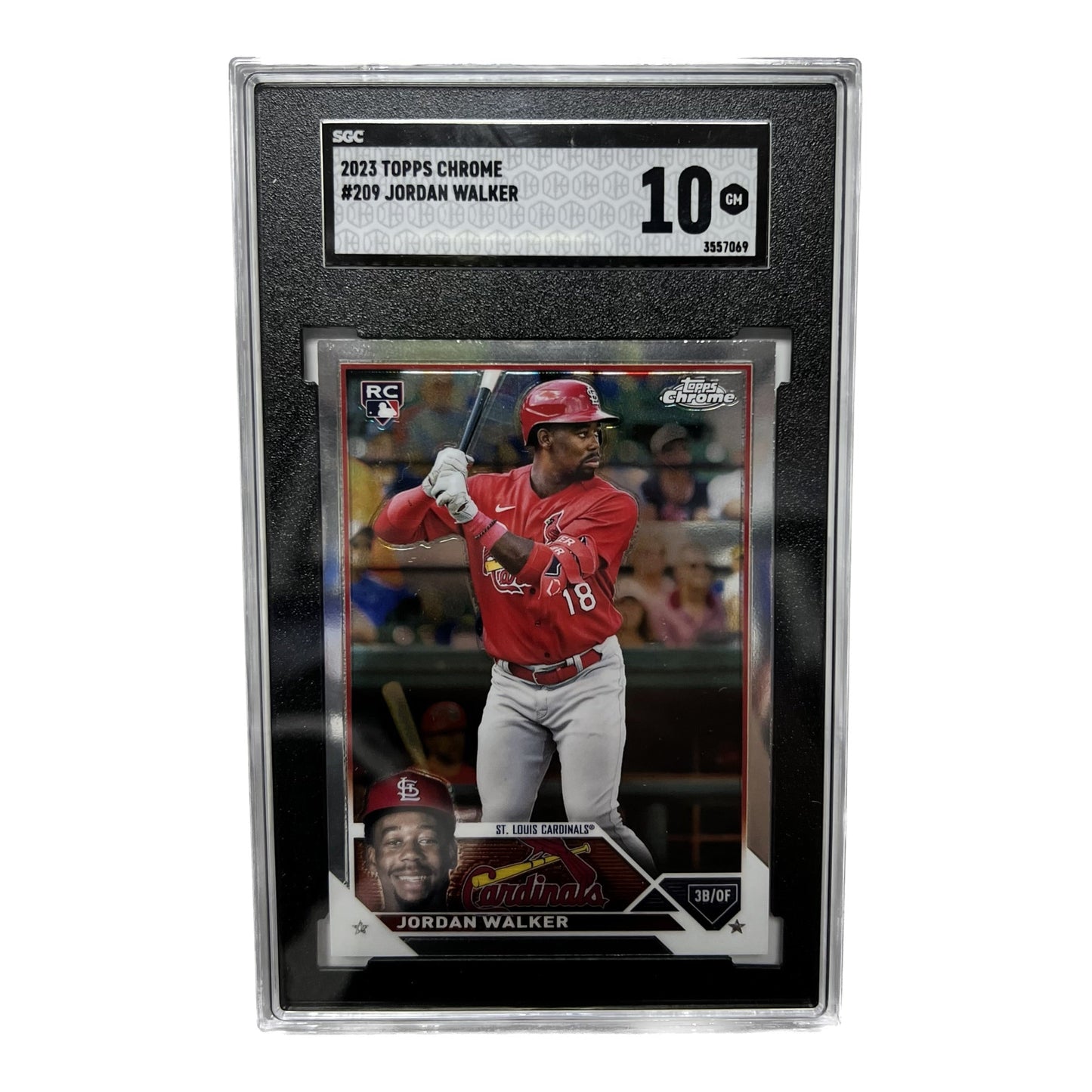 2023 Jordan Walker Topps Chrome #209 SGC 10 GEM MINT