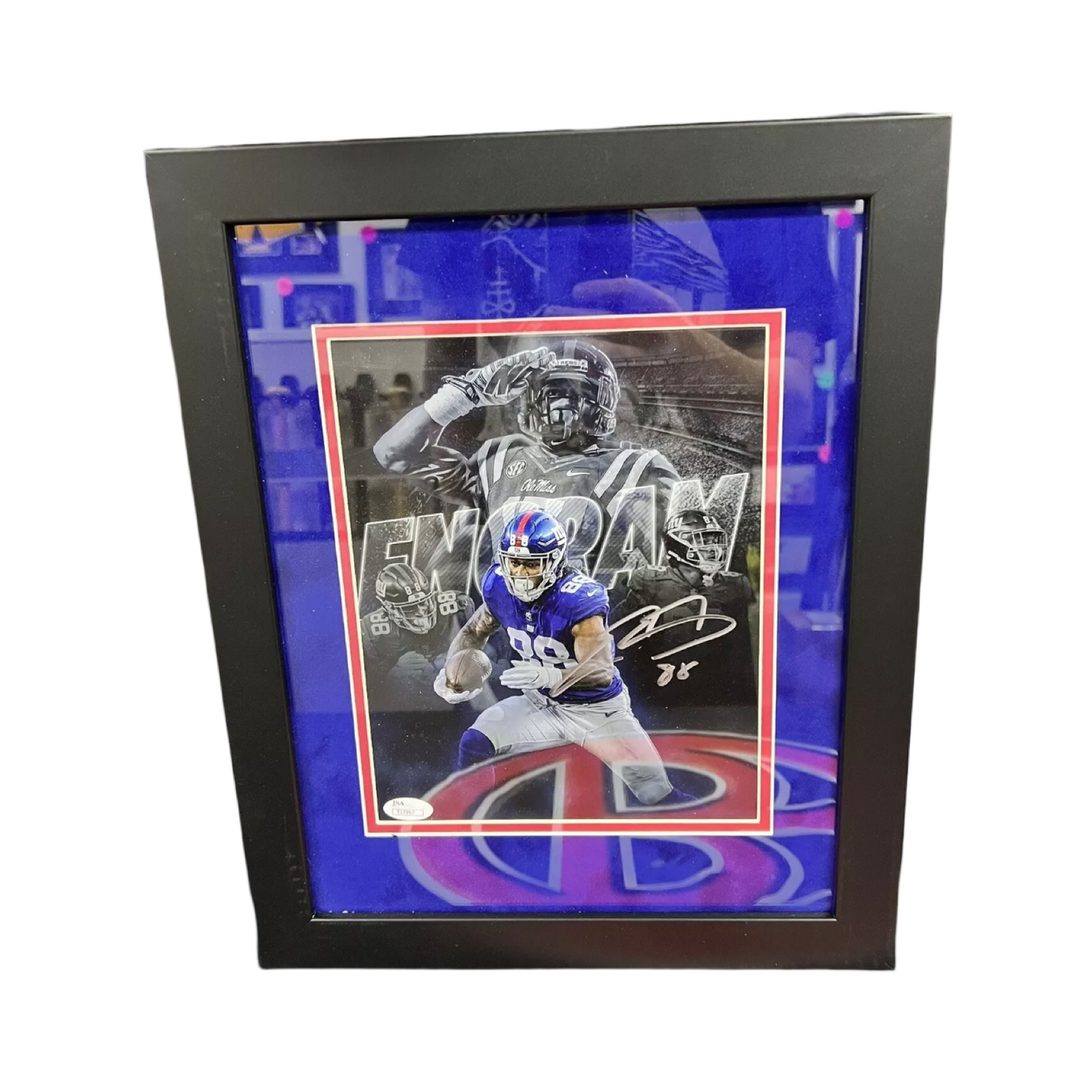 Evan Engram Autographed Framed 8x10 New York Giants JSA
