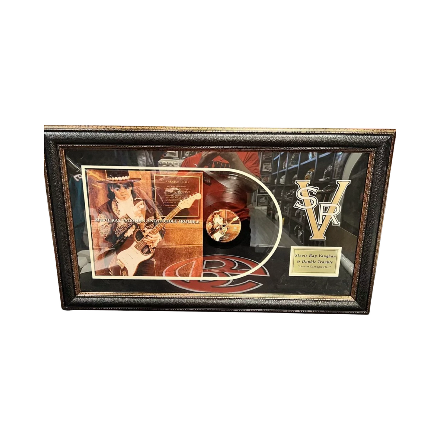 Stevie Ray Vaughn Framed Live At Carnegie Hall Album Plaque Vinyl Record Legend