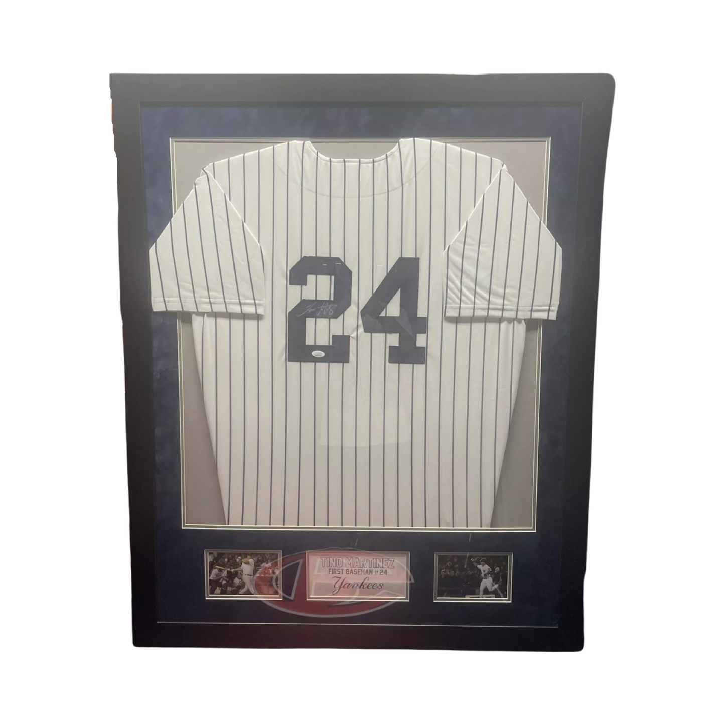 Tino Martinez Autographed New York Yankee Jersey Framed 32x40 JSA