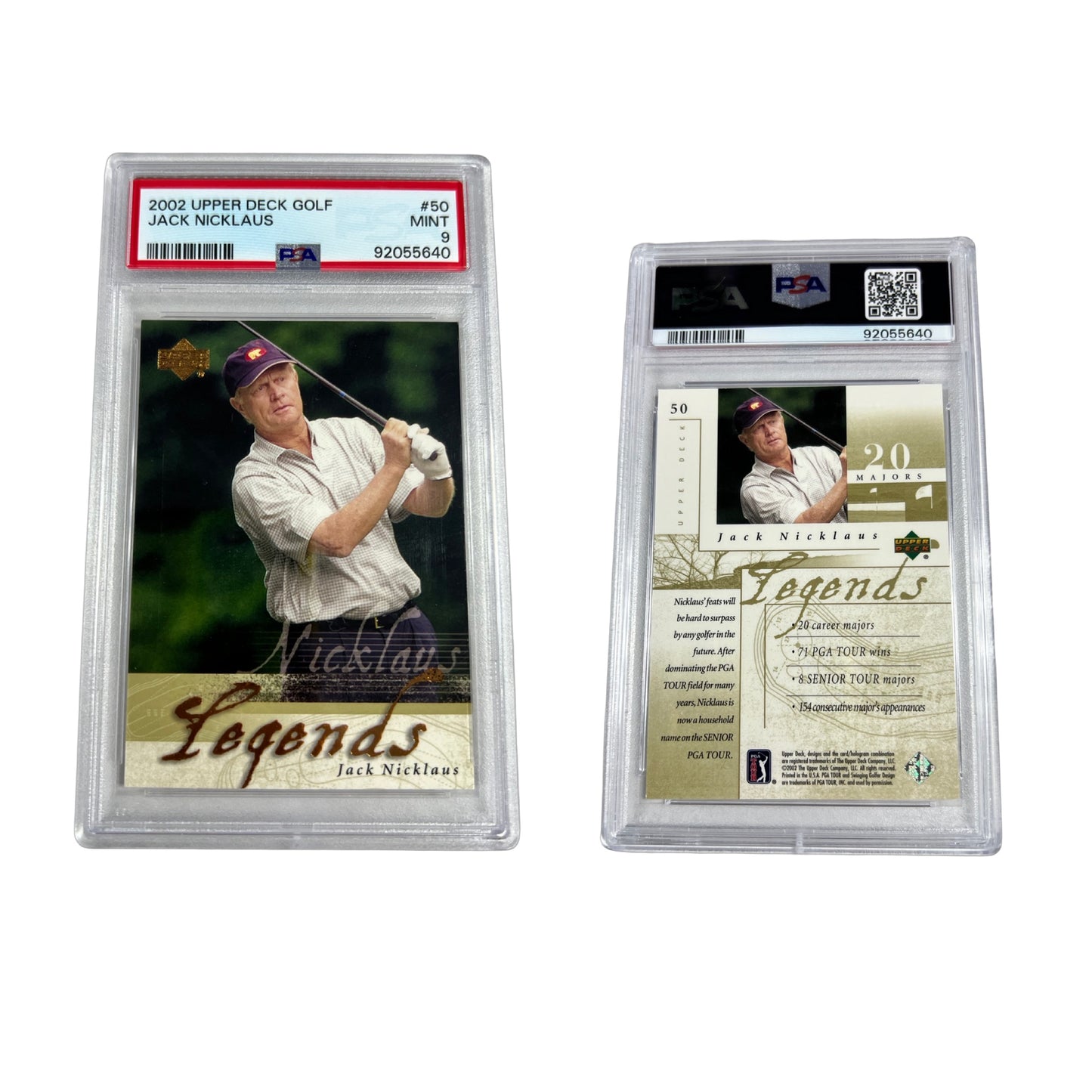 JACK NICKLAUS 2002 UPPER DECK GOLF LEGENDS PSA 9 #50