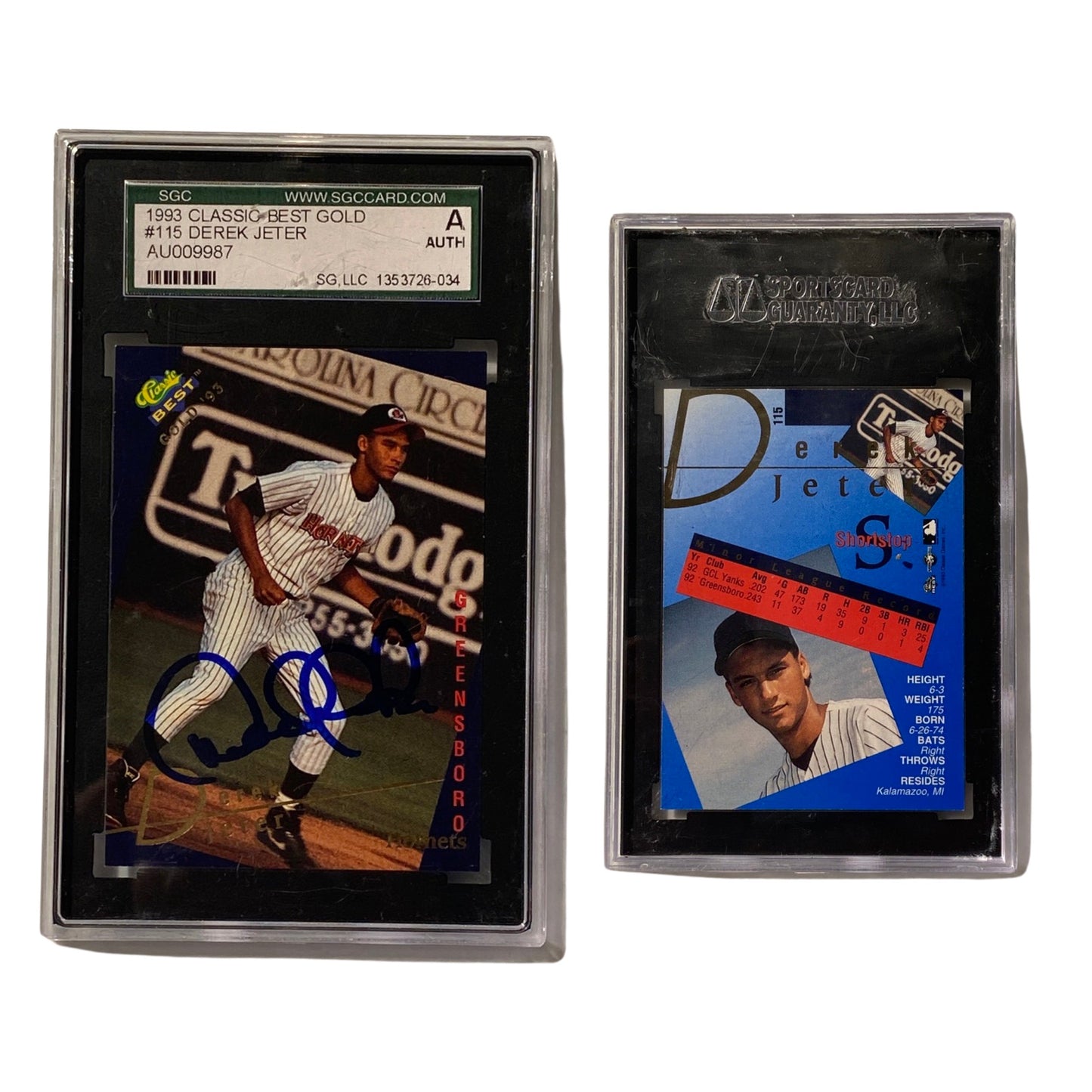 1993 Derek Jeter Classic Best Gold Minor League #115 SGC Auto Authentic