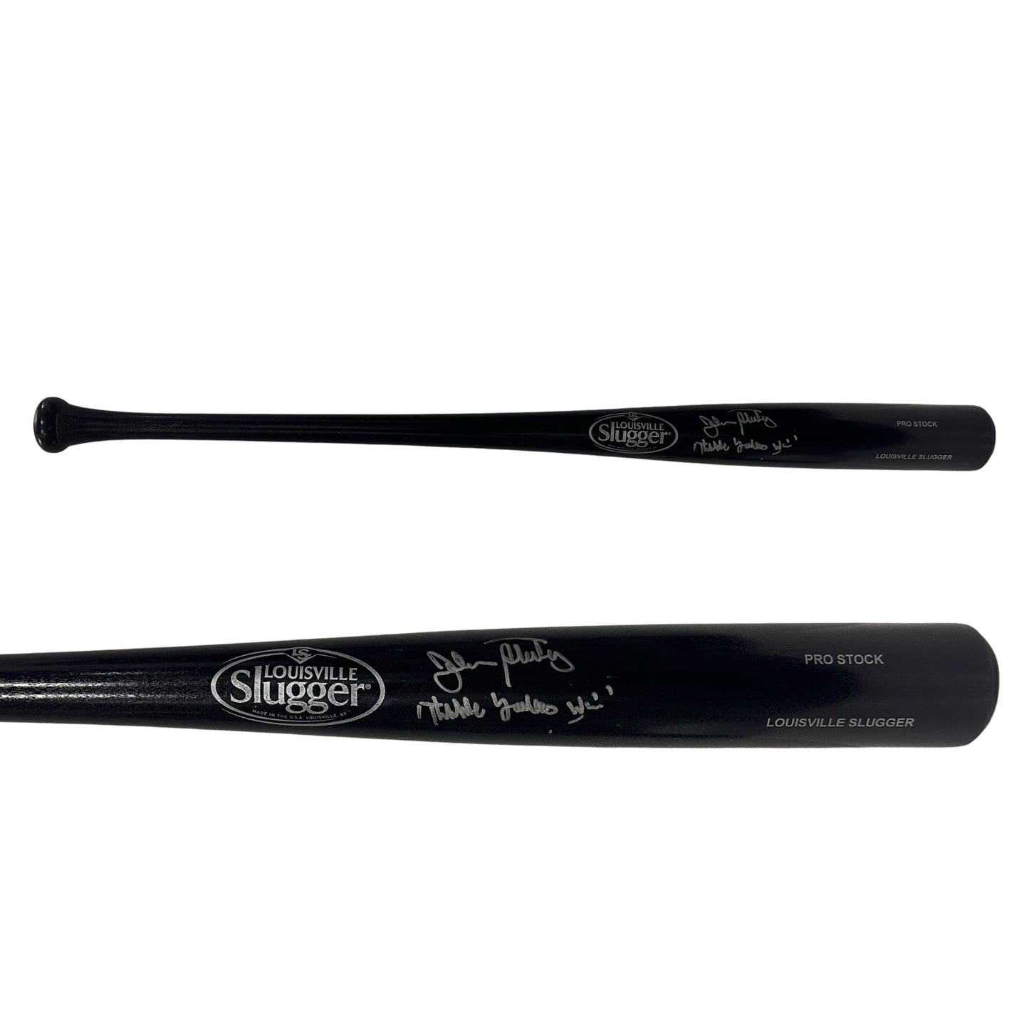 John Sterling Autographed Louisville Slugger Black Bat "The Yankees Win" Ins. JSA