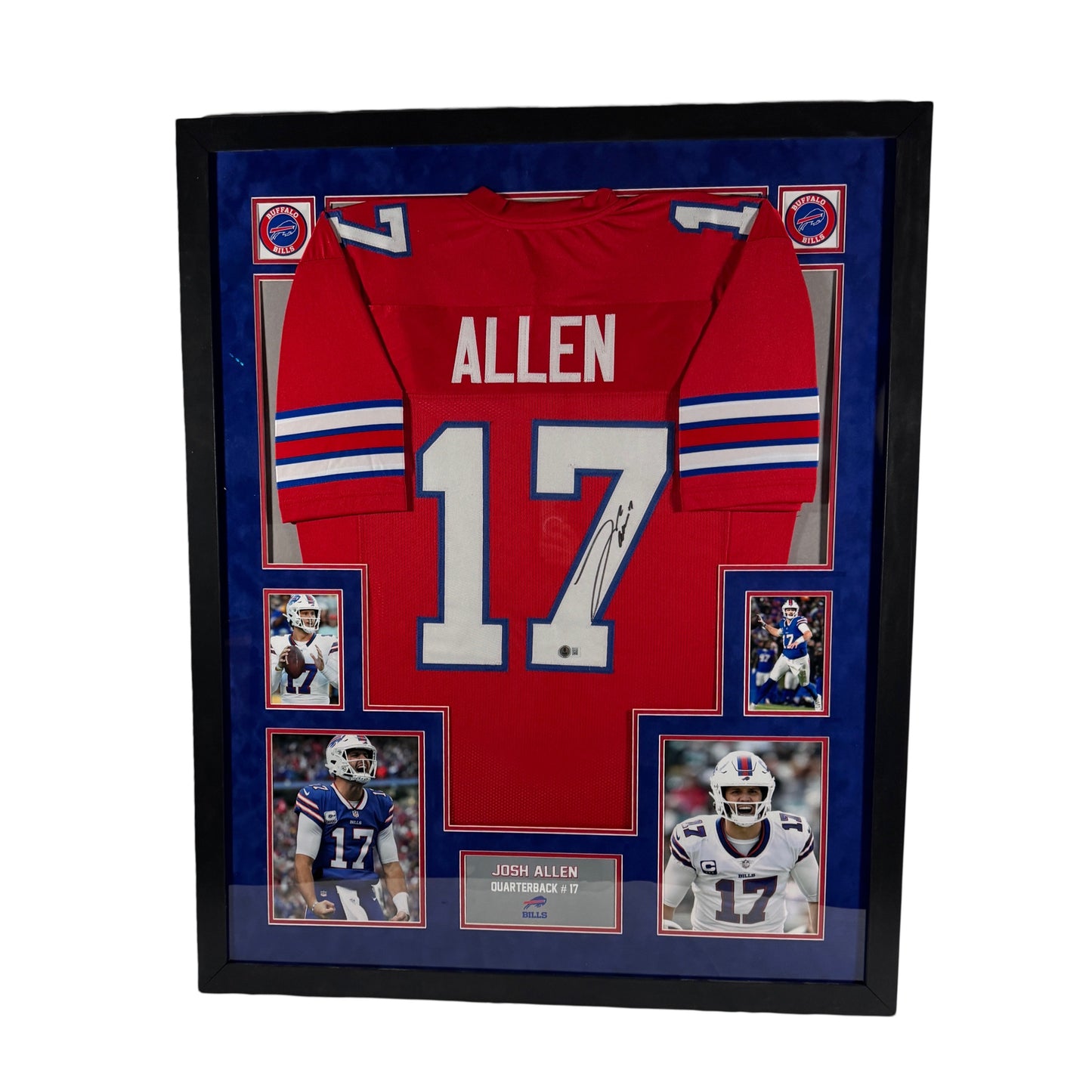 Josh Allen Autographed Buffalo Bills Red Jersey Beckett - Framed