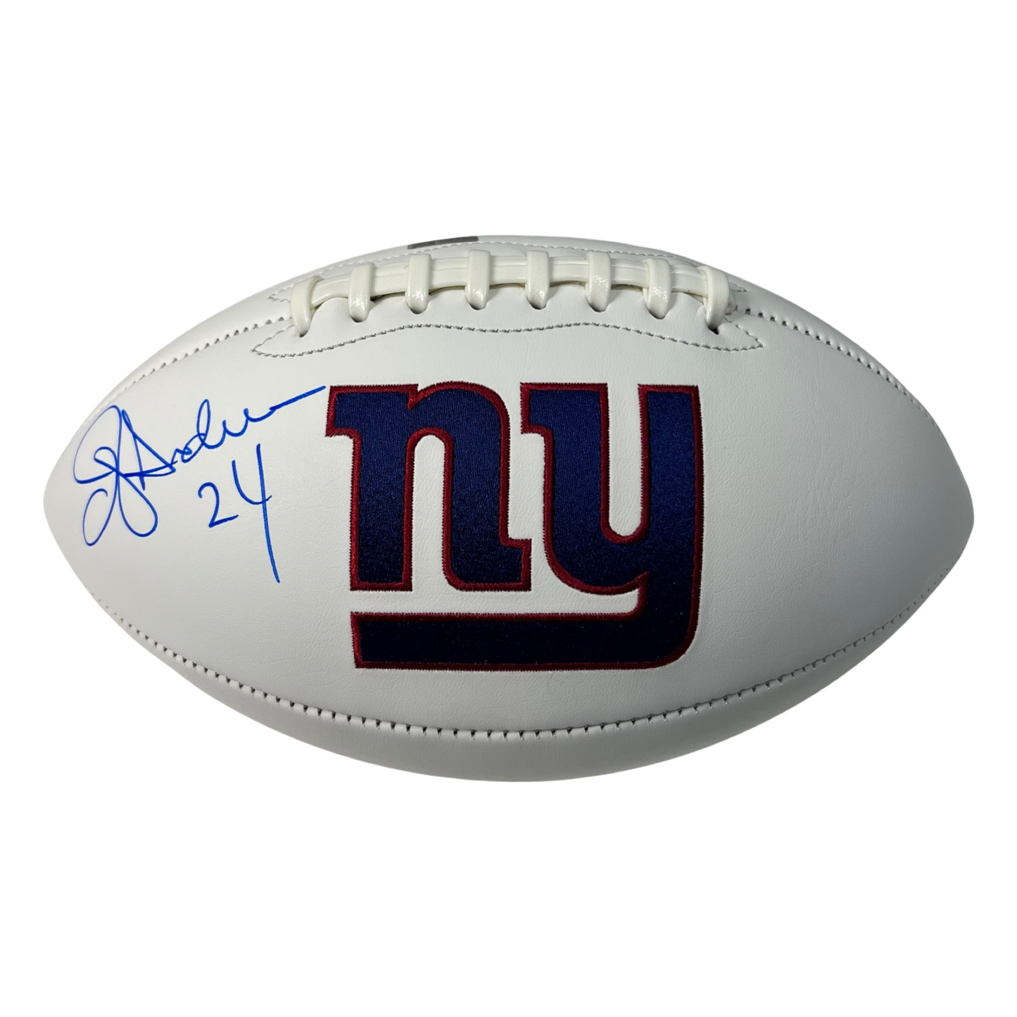 OJ Anderson Autographed New York Giants White Panel Logo Football Steiner CX