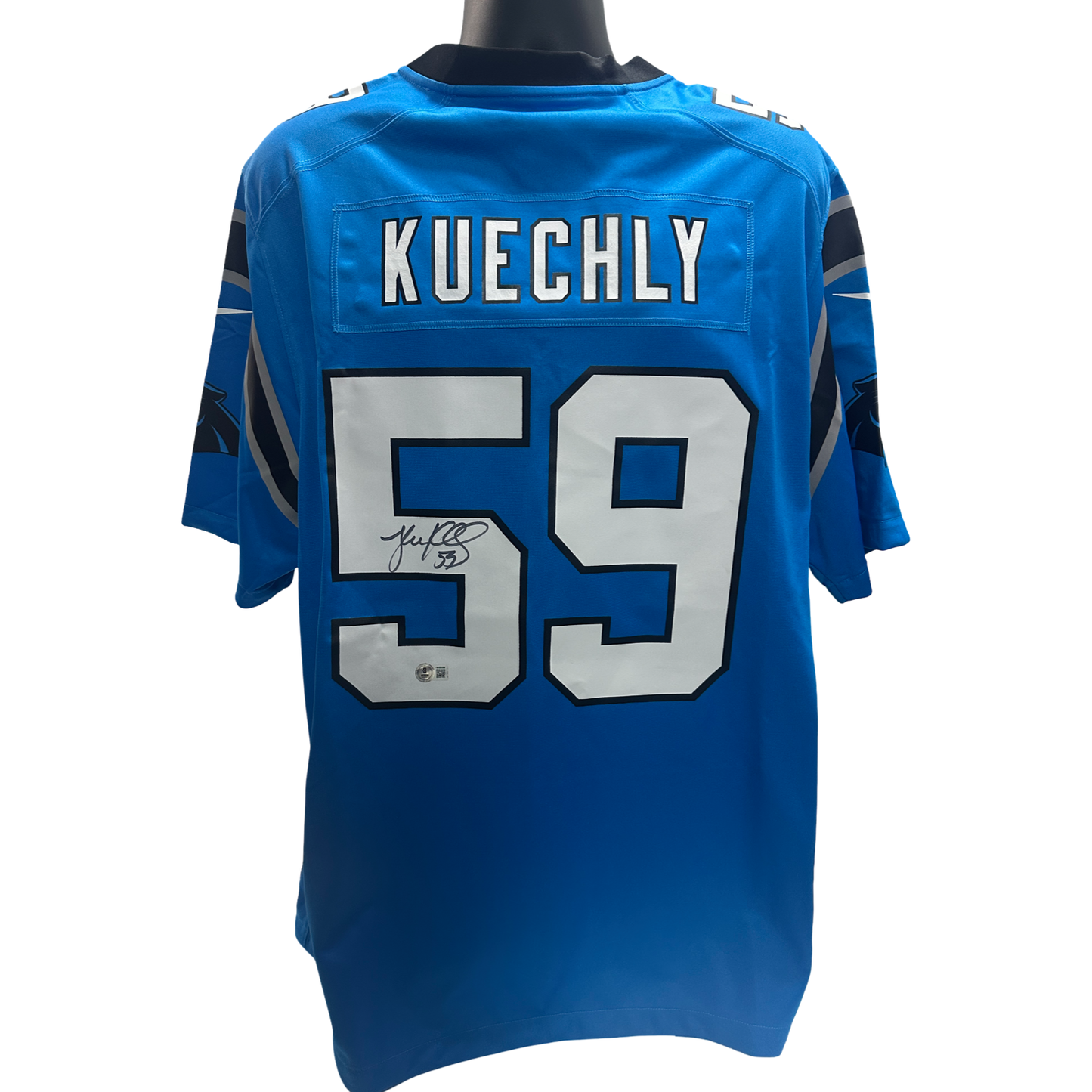 Luke Kuechly Autographed Carolina Panthers Light Blue NFL Nike NFLPA Jersey Beckett BAS