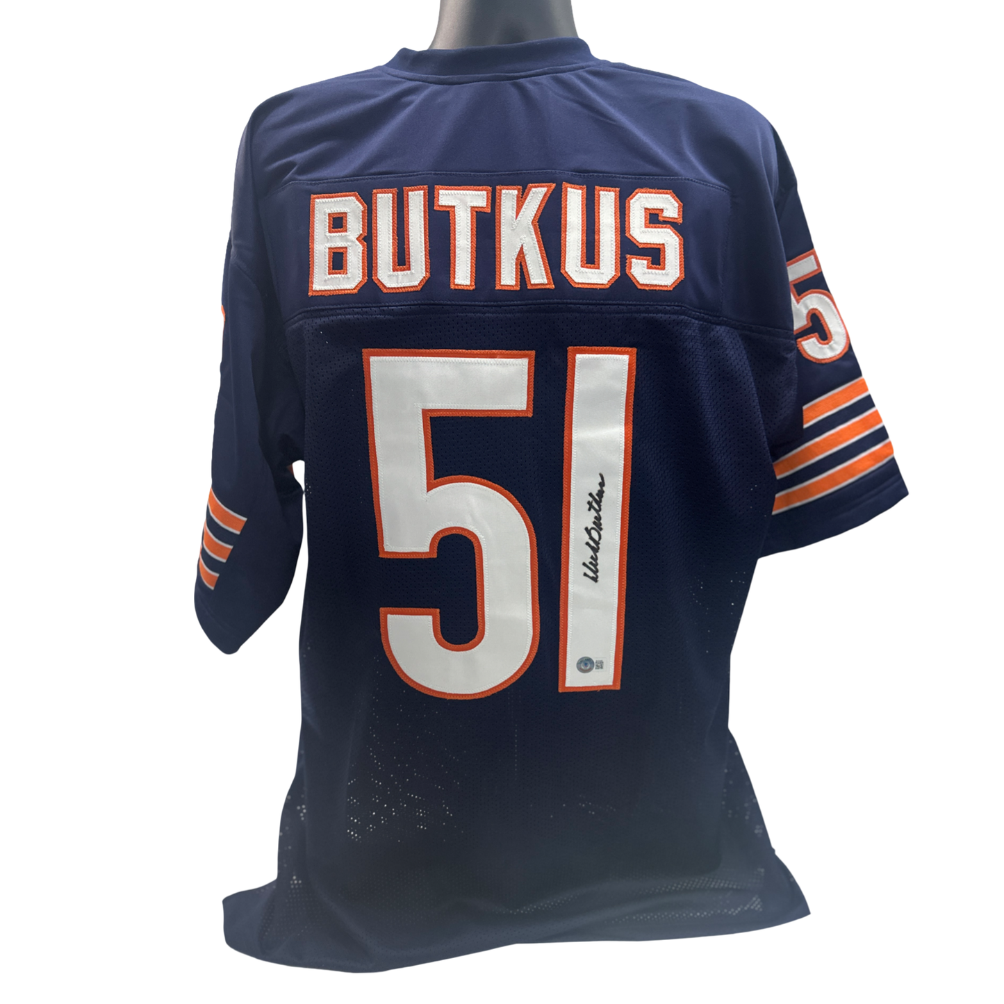 Dick Butkus Autographed Chicago Bears Navy Blue Jersey Beckett BAS