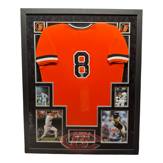 Cal Ripken Jr. Autographed Baltimore Orioles Orange Jersey Fanatics MLB - Framed