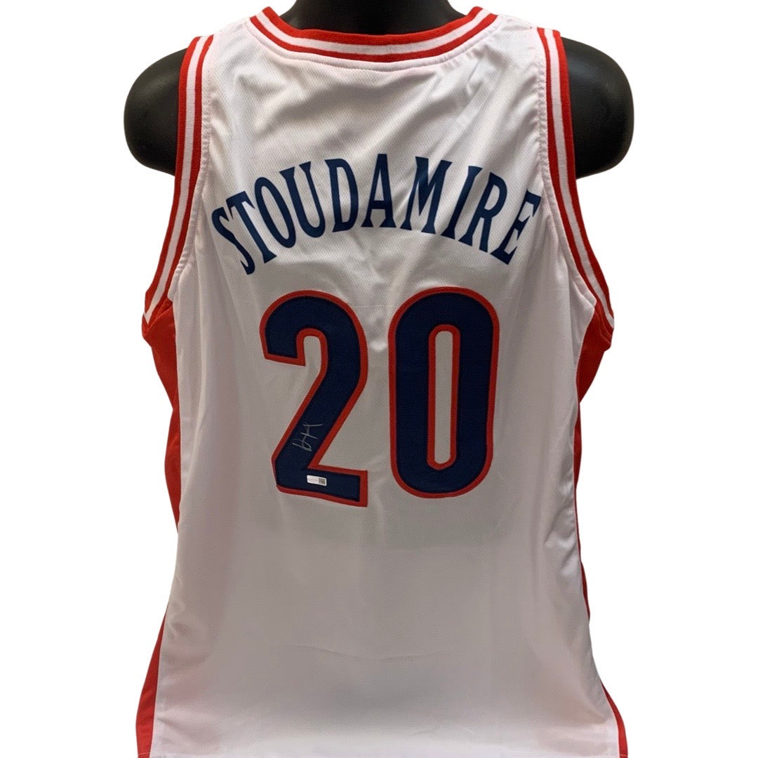 Damon Stoudamire Autographed Arizona Wildcats White Jersey Steiner CX