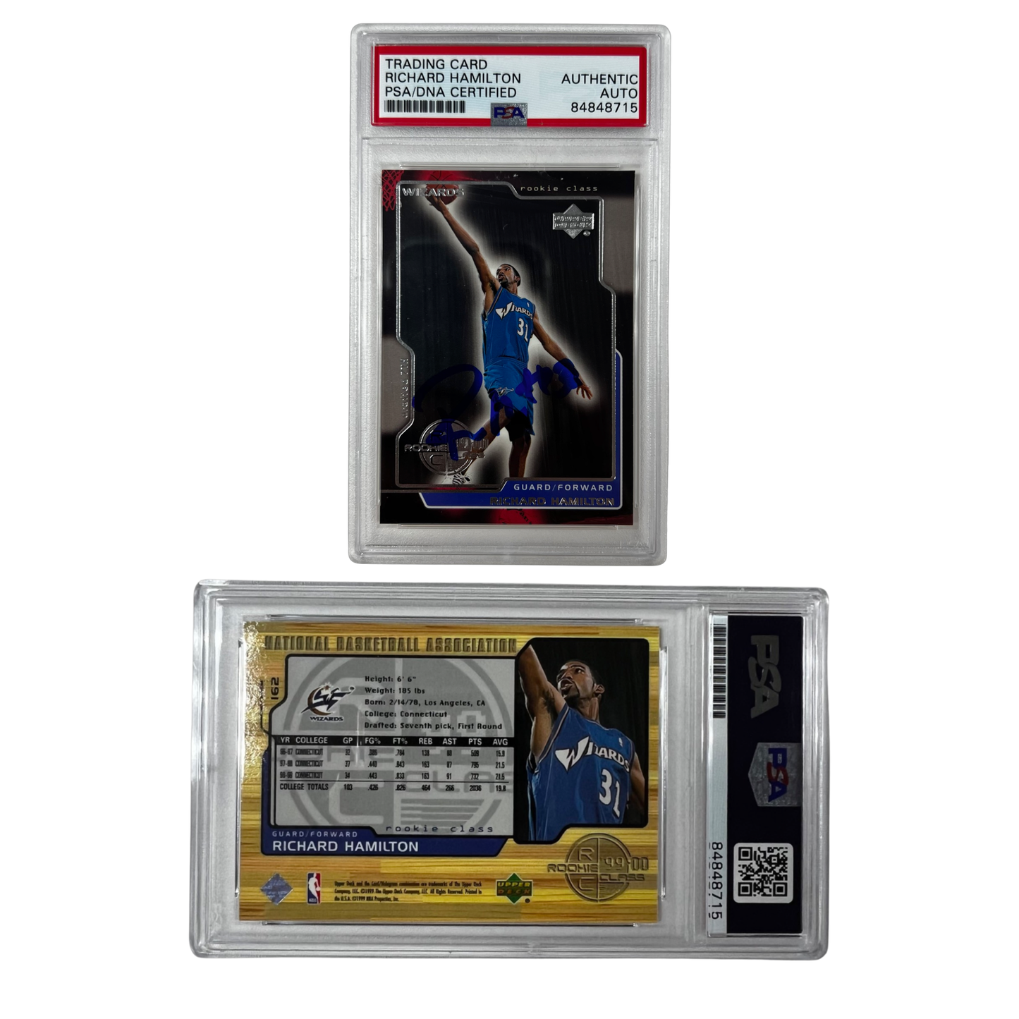 1999 Upper Deck Richard Hamilton #162 Autographed PSA Auto Authentic