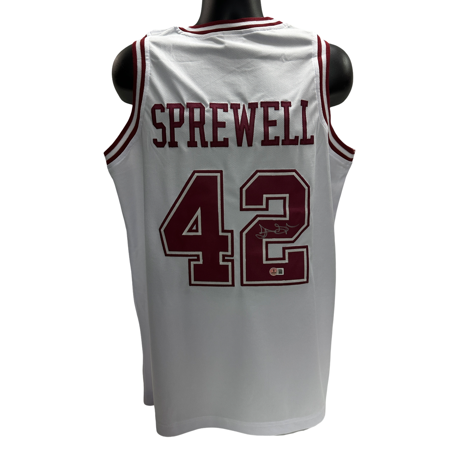 Latrell Sprewell Autographed Alabama Crimson Tide White Jersey Beckett