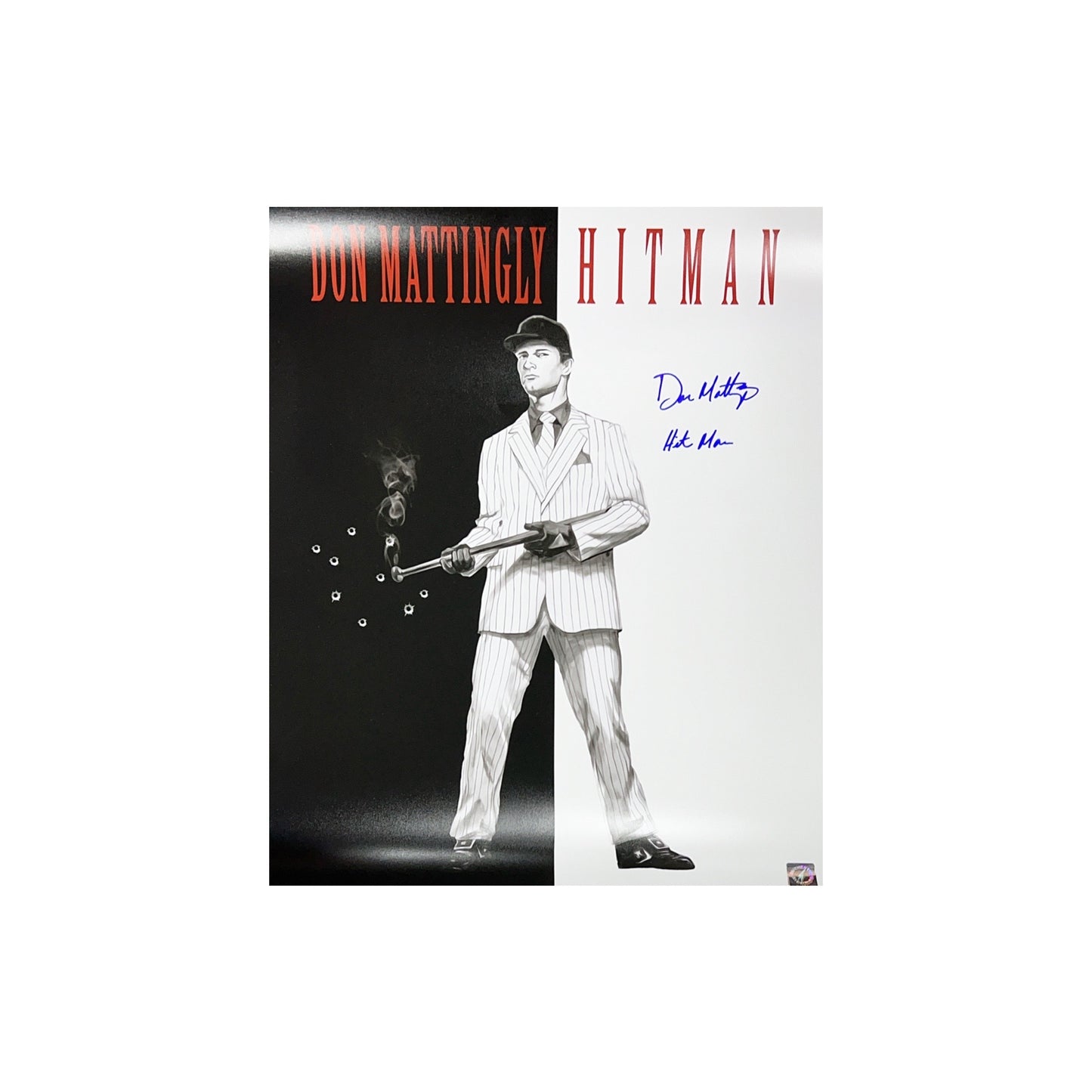 Don Mattingly Yankees Autographed "HIT MAN" SCARFACE 16x20 ASI Proof