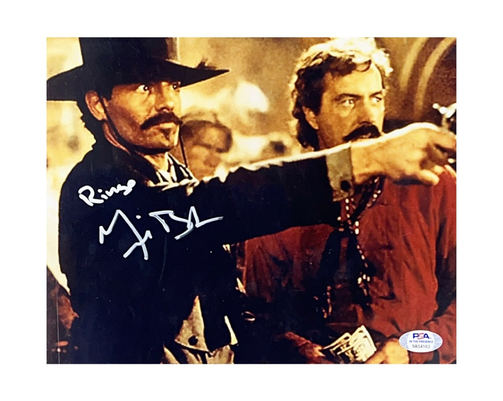 Michael Biehn Autographed Johnny Ringo Tombstone 8x10 Ringo Inscription PSA