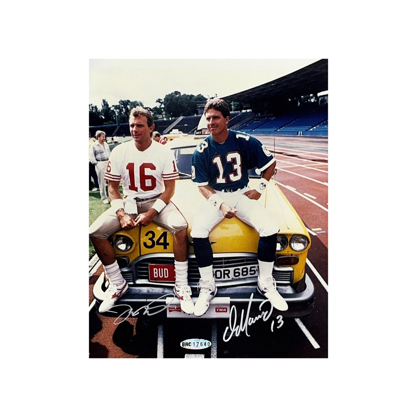Joe Montana & Dan Marino Autographed 8x10 Upper Deck