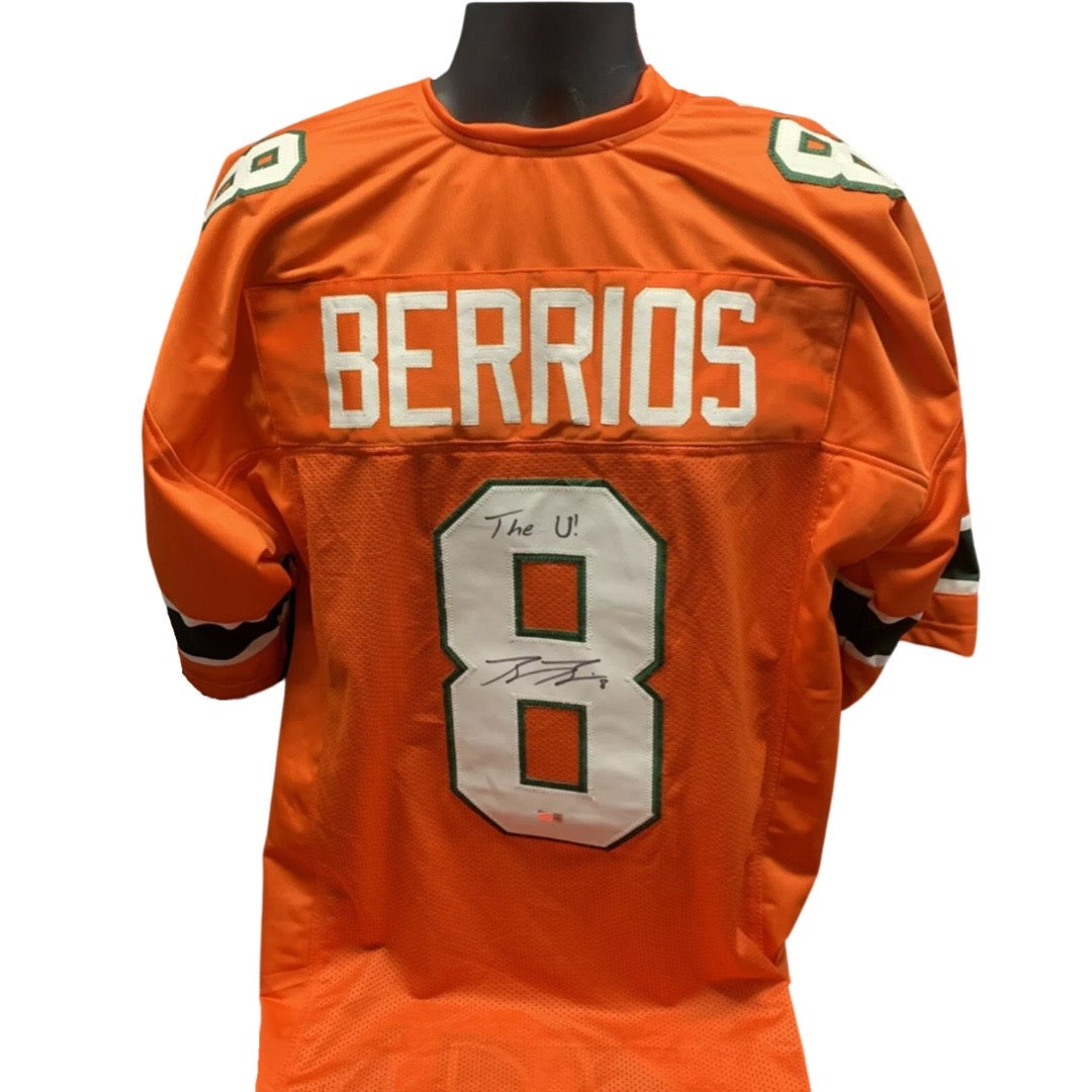 Braxton Berrios Autographed University of Miami Hurricanes Orange Jersey Steiner CX