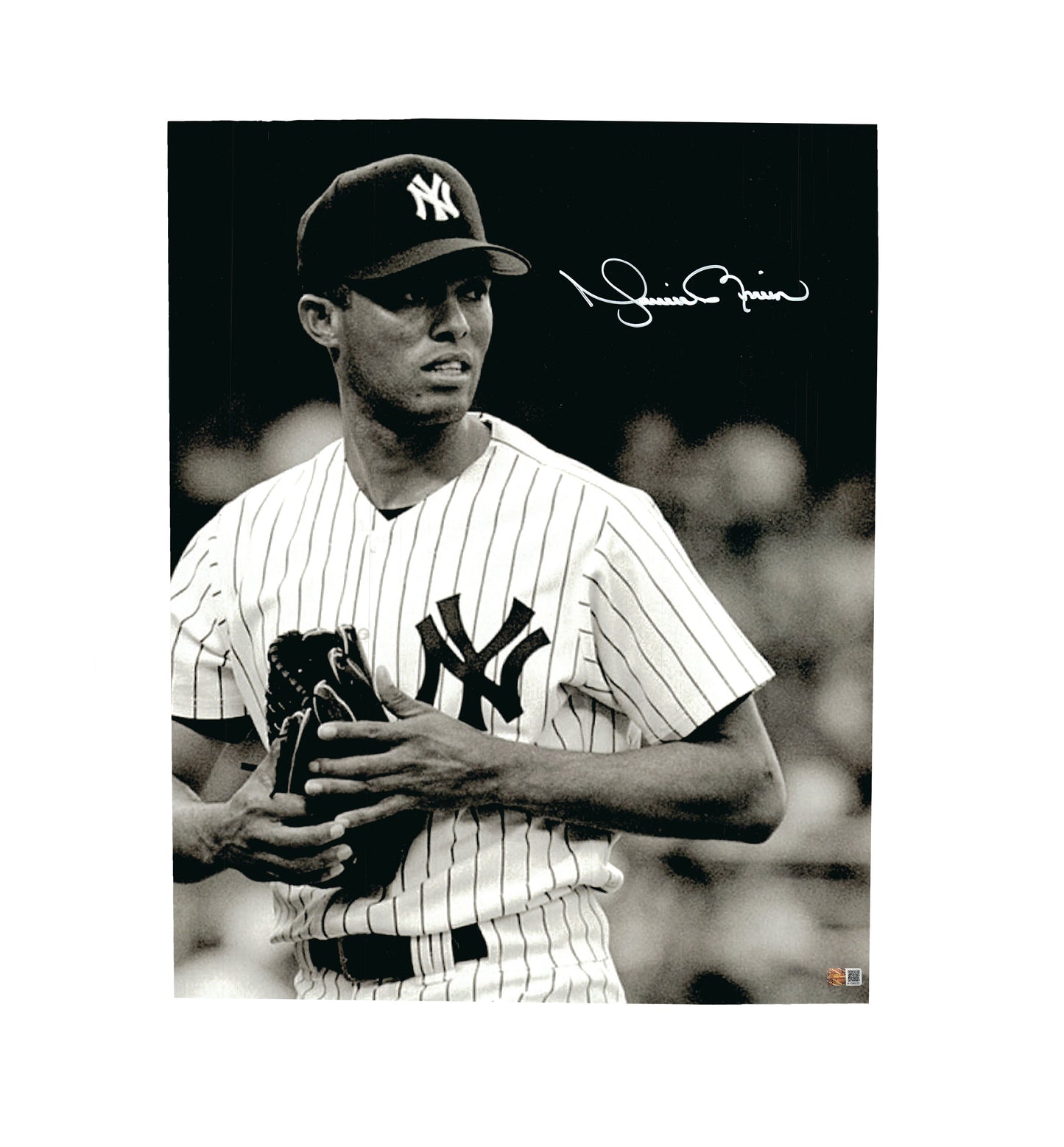 Mariano Rivera Autographed New York Yankees Black & White Vertical 16x20 Steiner CX