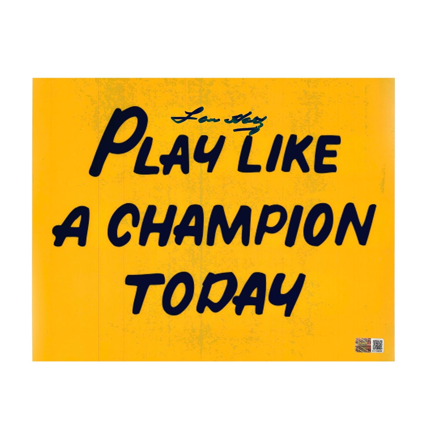 Lou Holtz Autographed Notre Dame Fighting Irish Play Like a Champion Today 16x20 Steiner CX