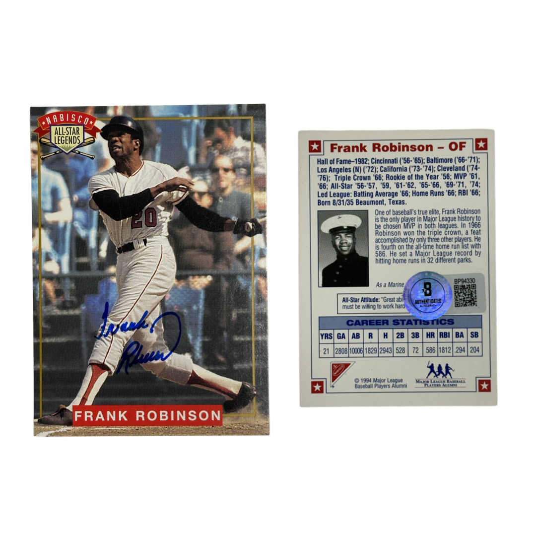 1994 Frank Robinson Autographed Nabisco All Star Legends Card Beckett