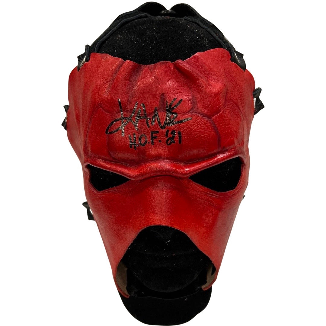 Kane Autographed WWE All Red Half Mask HOF 21 Inscription Steiner CX
