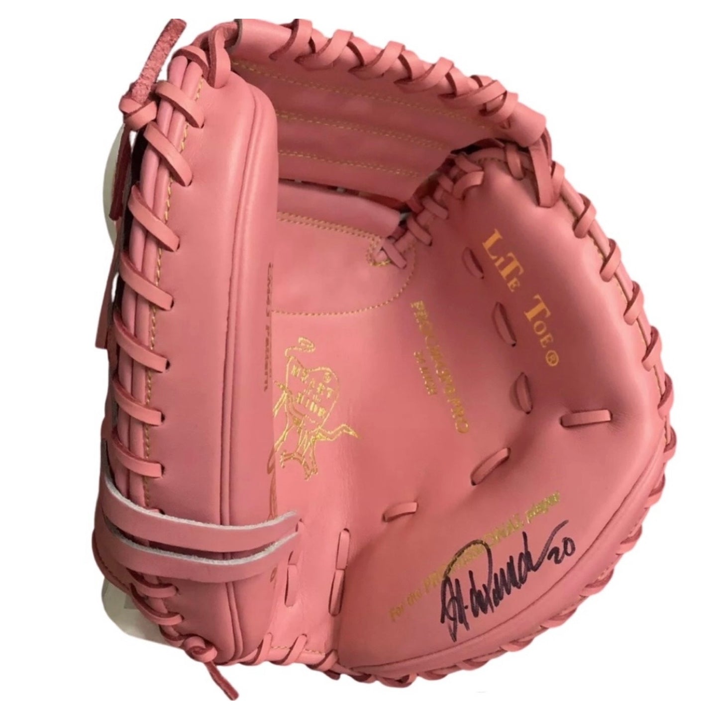 Jorge Posada Autographed New York Yankees Rawlings Heart of the Hide JP20 Pink Game Model Catcher Glove JSA