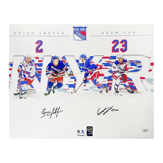 Brian Leetch & Adam Fox Autographed New York Rangers 16x20 Fanatics